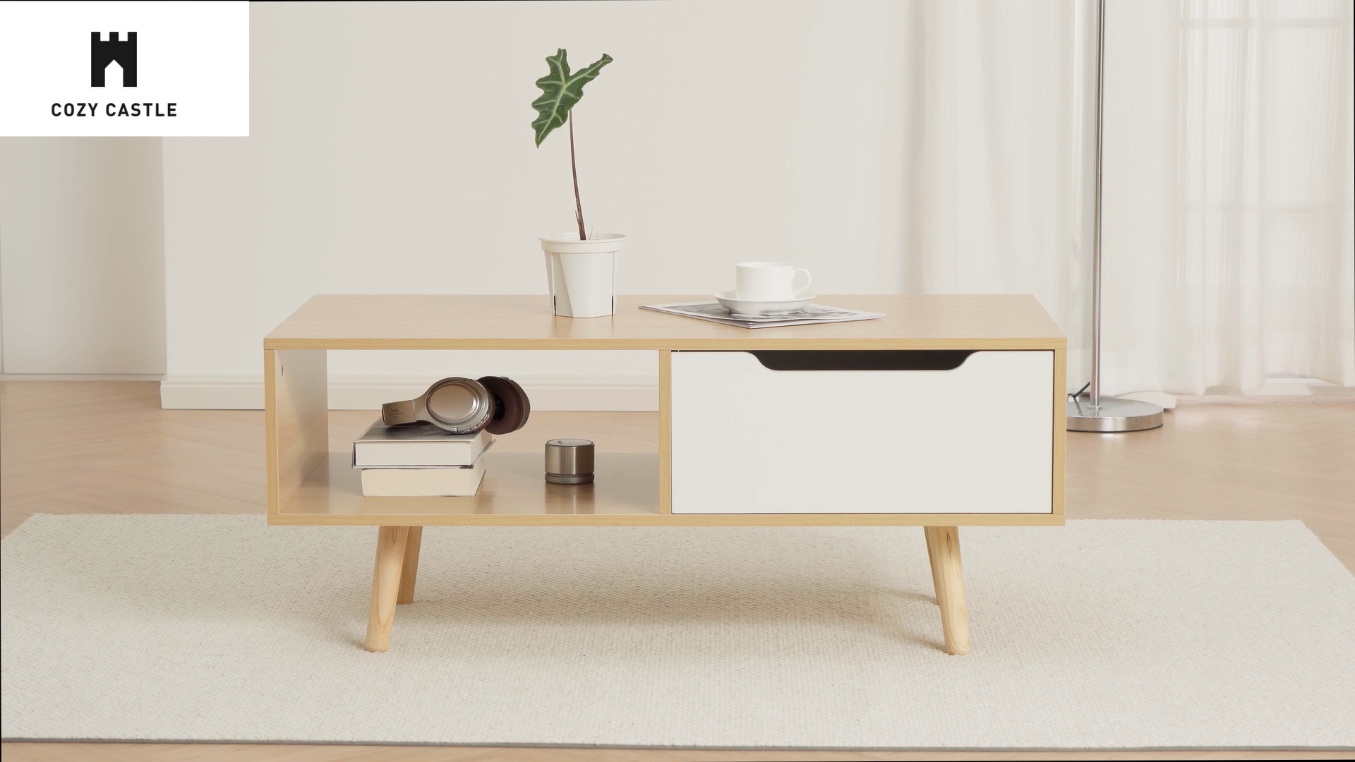 Amazon.com: Cozy Castle Modern Wooden Coffee Table with Storage